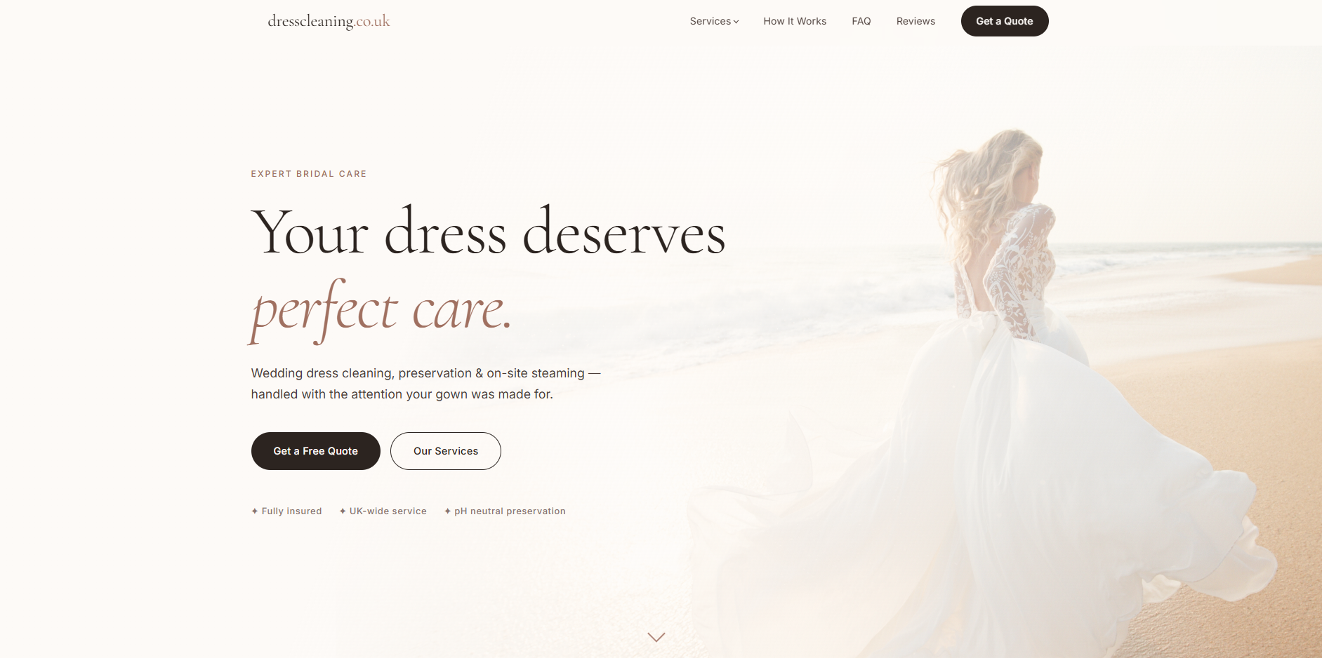 The dresscleaning.co.uk website