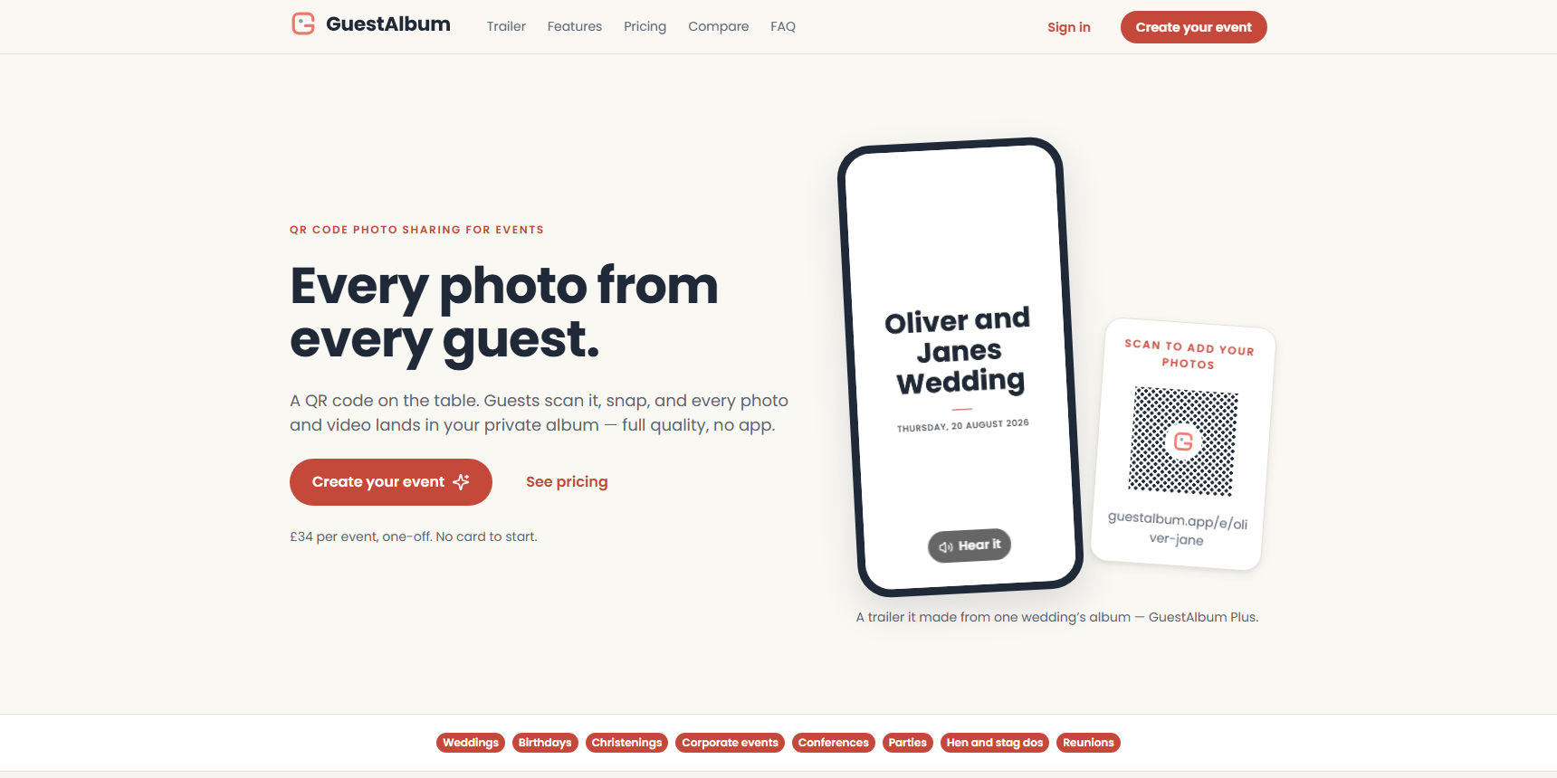The guestalbum.app website